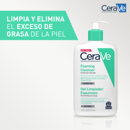 CeraVe Gel Limpiador Espumoso, 473 ml
