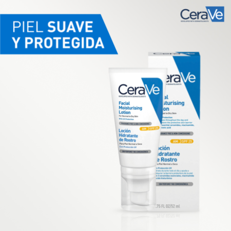 CeraVe Loción Hidratante de Rostro SPF25, 52 ml
