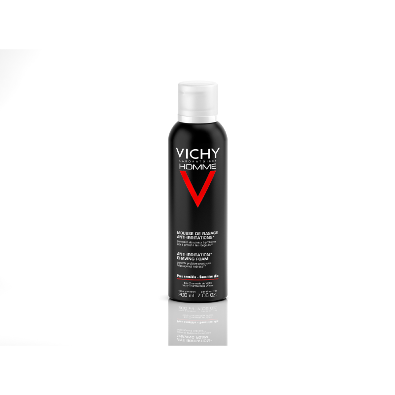 Vichy Homme Espuma de Afeitar Piel Sensible, 200 ml - HOMBRE