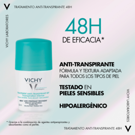 Vichy Desodorante Bola Reguladora 48H, 50 ml