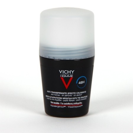 Vichy Homme Desodorante Bola Pieles Sensibles 48H, 50 ml - HOMBRE