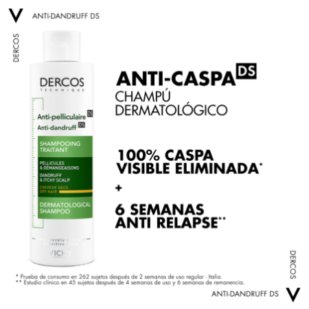 Vichy Dercos Technique Champú Anticaspa Seca, 200 ml