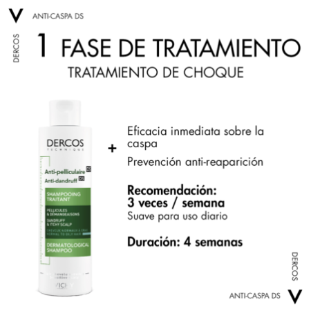 Vichy Dercos Technique Champú Anticaspa Grasa, 400 ml