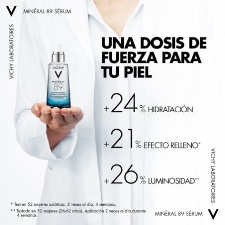 Vichy Minéral 89 Sérum Concentrado Fortificante Con Ácido Hialurónico, 50 ml
