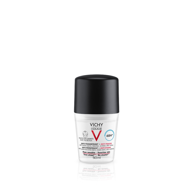 Vichy Homme Desodorante Bola Antimanchas 48H, 50 ml
