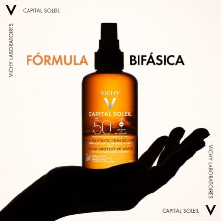 Vichy Capital Soleil Agua Solar Protectora Luminosidad SPF50, 200 ml