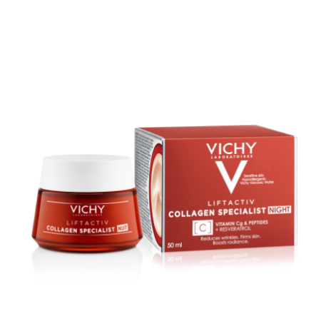 Vichy Liftactiv Collagen Specialist Crema Noche Reafirmante Biopéptidos