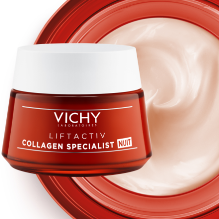 Vichy Liftactiv Collagen Specialist Crema Noche Reafirmante Biopéptidos