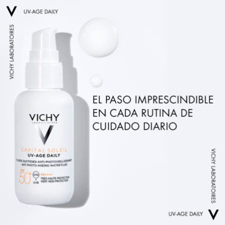 Vichy Capital Soleil UV-AGE Water Fluid Antifotoenvejecimiento UVB SPF50+ UVA, 40 ml