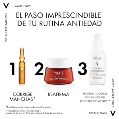 Vichy Capital Soleil UV-AGE Water Fluid Antifotoenvejecimiento UVB SPF50+ UVA, 40 ml