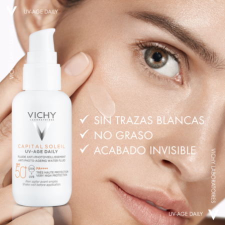 Vichy Capital Soleil UV-AGE Water Fluid Antifotoenvejecimiento UVB SPF50+ UVA, 40 ml