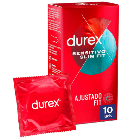 Durex Preservativos Sensitivo Slim Fit, 10 condones Talla Pequeña