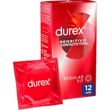 Durex Preservativos Sensitivo Contacto Total, 12 condones