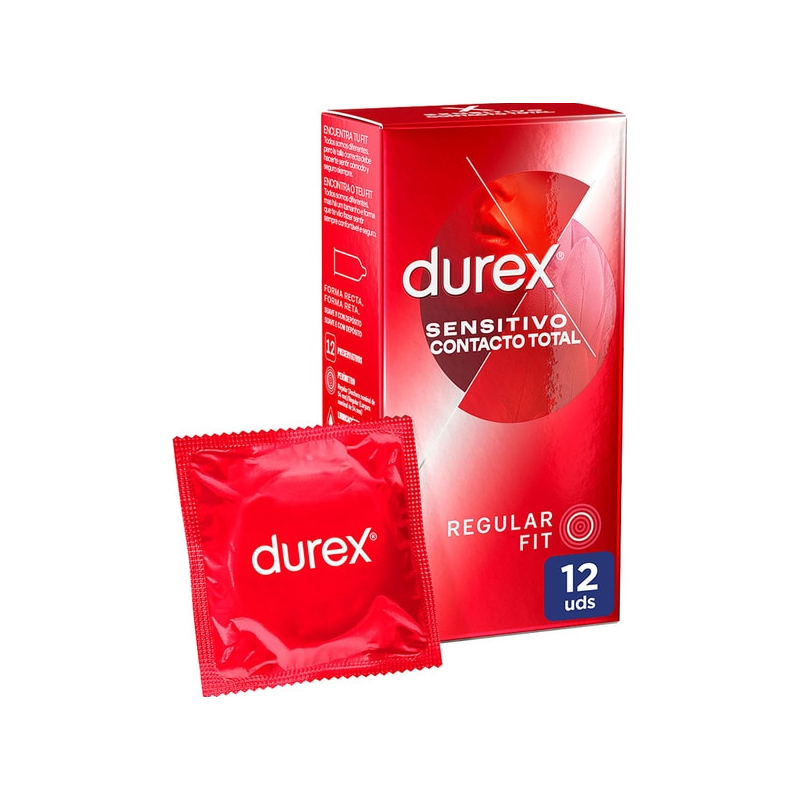 Durex Preservativos Sensitivo Contacto Total, 12 condones