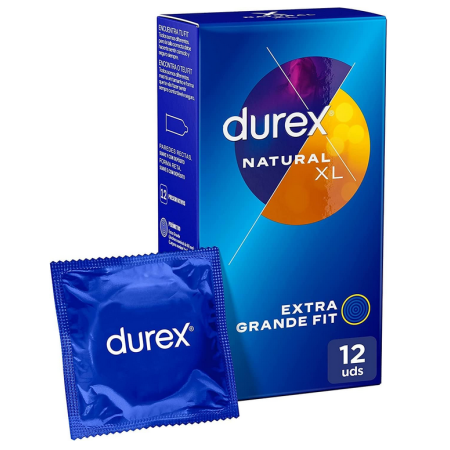 Durex Preservativos Natural XL, 12 condones Extra Grandes