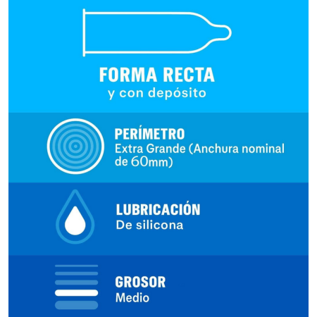Durex Preservativos Natural XL, 12 condones Extra Grandes