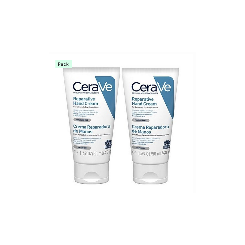 CeraVe Duplo Crema Reparadora de Manos, 50 ml x2