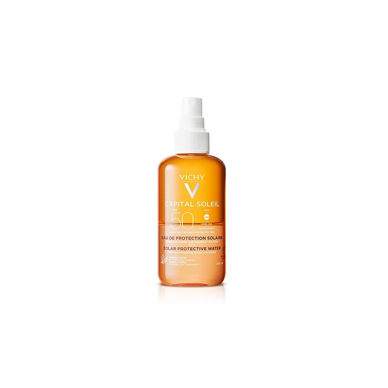 Vichy Capital Soleil Agua Solar Protectora Luminosidad SPF50, 200 ml