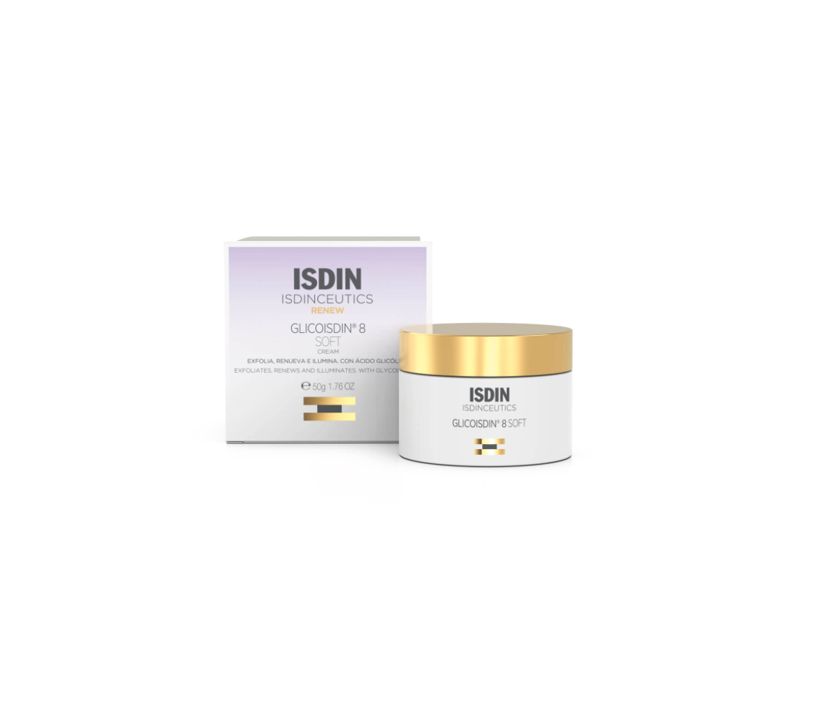 ISDIN GLICOISDIN 8 Soft Crema Antiedad con Ácido Glicólico, 50 ml