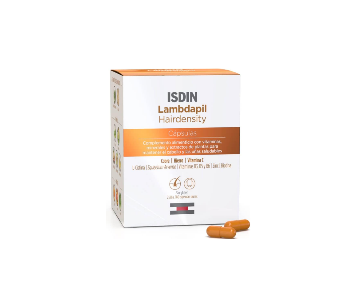 ISDIN LAMBDAPIL Hairdensity Complemento alimenticio, 180 cápsulas