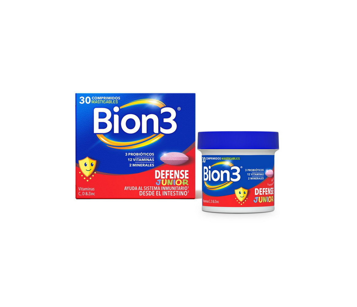 BION 3 DEFENSE JUNIOR 30 comprimidos masticables (Sabor Frambuesa)