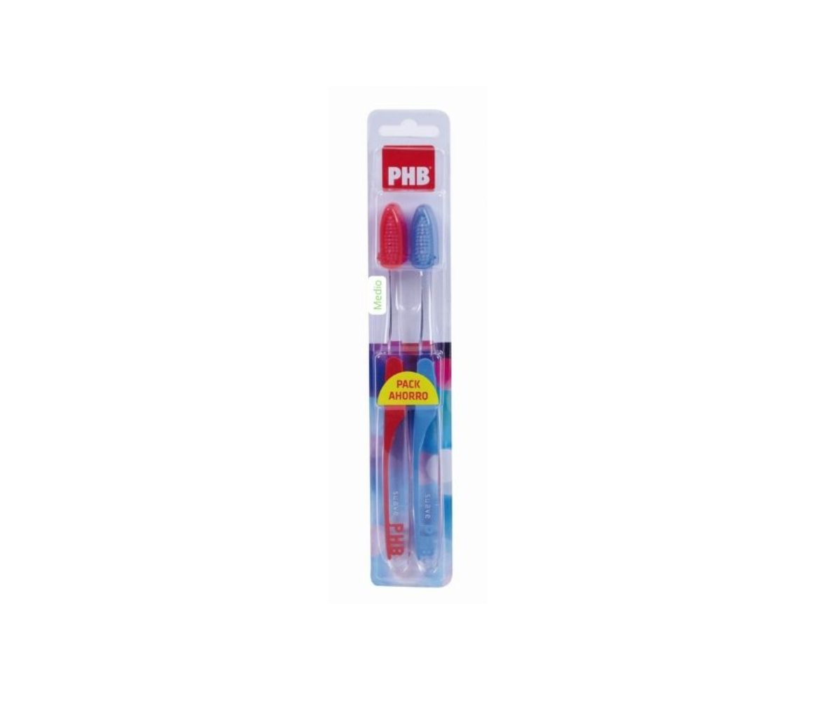 PHB PLUS Cepilo Dental Adulto Medio, 2 unidades
