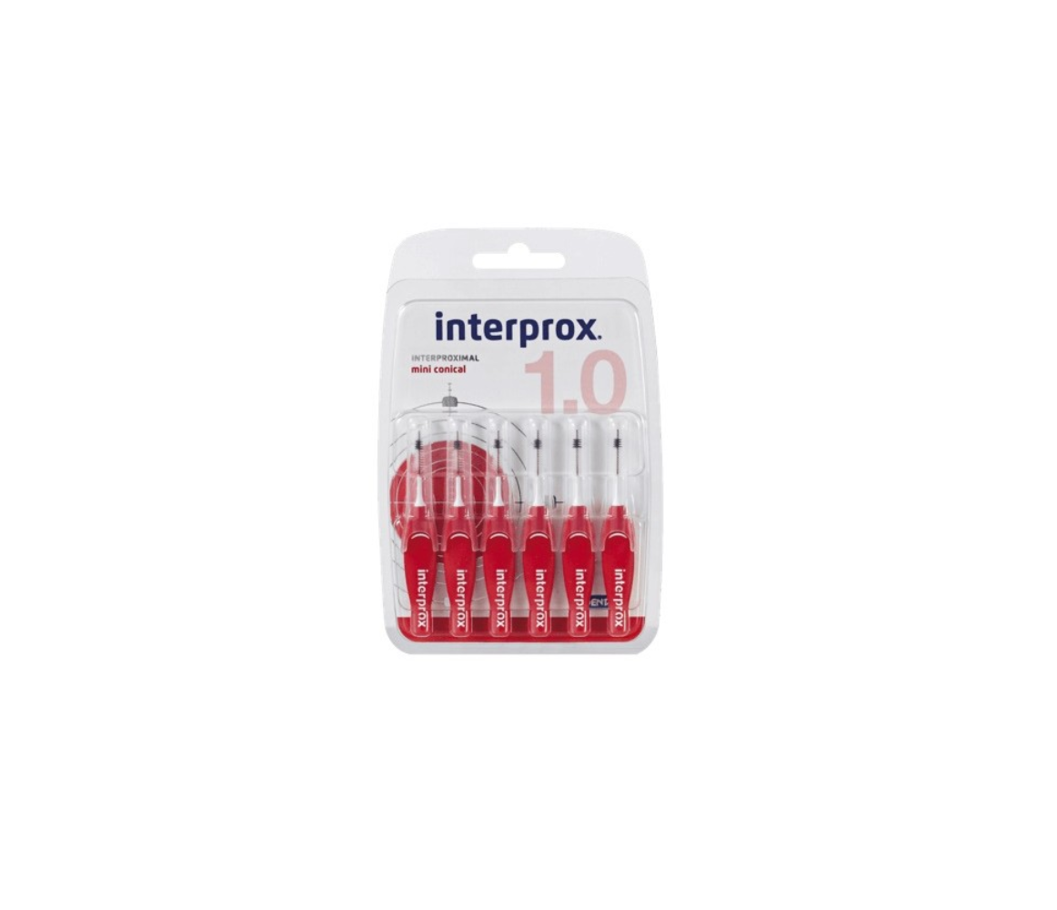 INTERPROX MINI CONICO (Rojo), 6 unidades