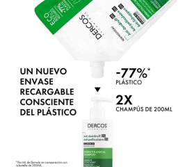 VICHY DERCOS CHAMPU CASPA GRASA 400 + RECARGA