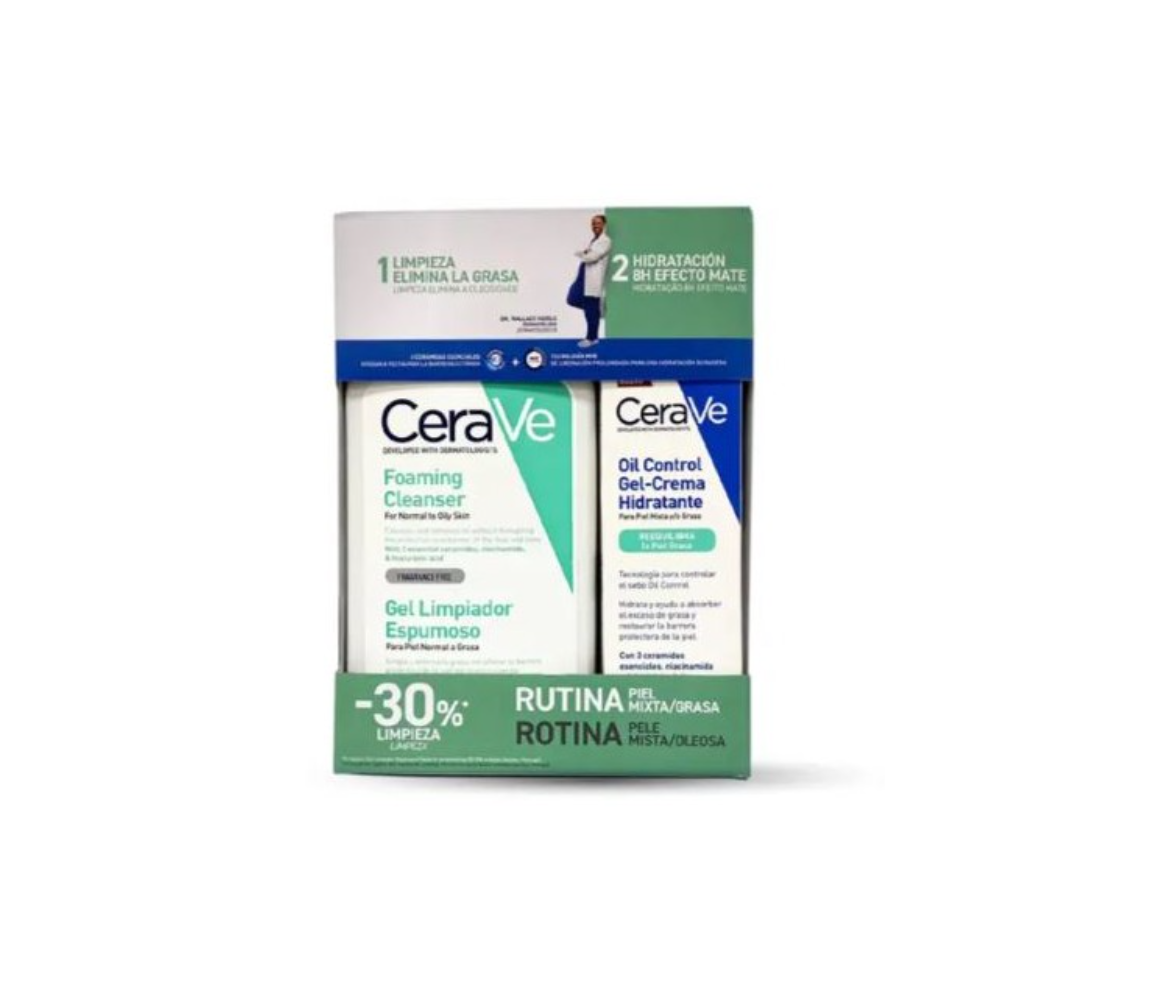 CeraVe GEL LIMPIADOR ESPUMOSO + CREMA OIL CONTROL