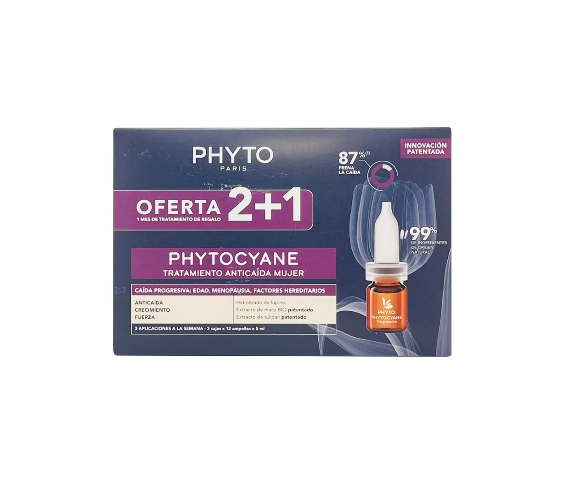 PHYTO PHYTOCYANE PROGRESIVA ANTICAIDA 12 AMP 2+1