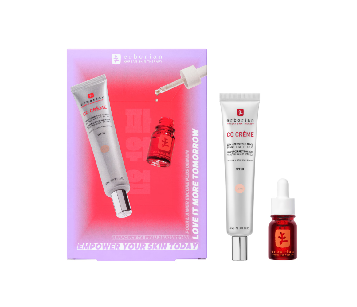 ERBORIAN KIT CC CREME CLAIR + SKIN THERAPY HUILE SERUM 10 ML