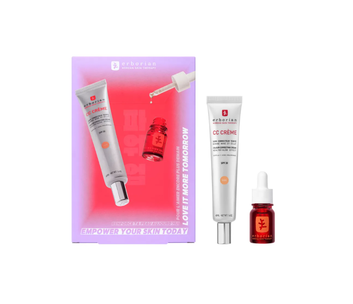 ERBORIAN KIT  CC CREME DORE + SKIN THERAPY HUILE SERUM 10 ML